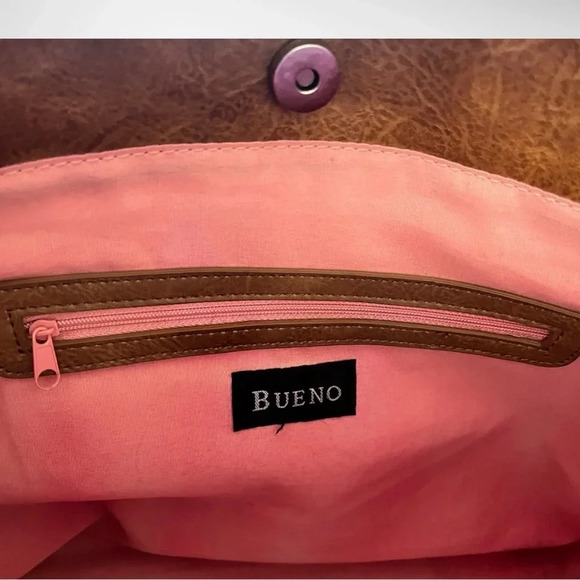 BUENO Embroidered Butterfly Large Tote‎ With Leather Straps and Bottom | EUC - Picture 9 of 10